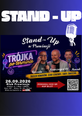 Black and Red Retro Stand Up Comedy Poster