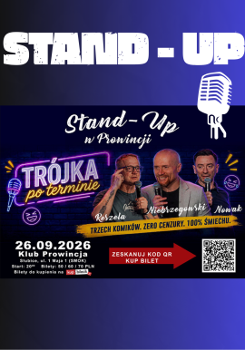 Black and Red Retro Stand Up Comedy Poster